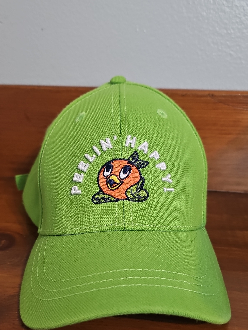 Peelin' Happy Lime Green Baseball Cap with Orange Bird Disney